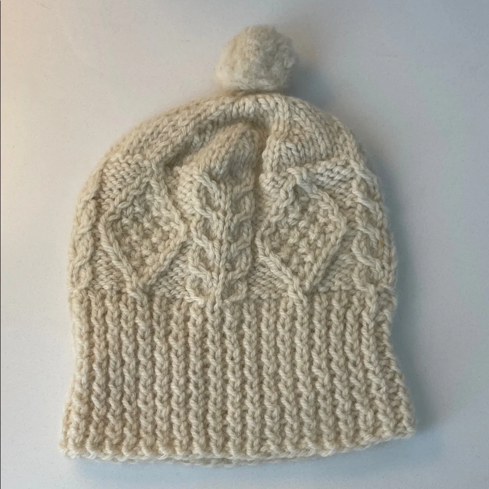 Vintage Cozy Cream Knit Hat and Mittens Set for Kids